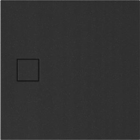 Cersanit Tako Slim, štvorcová akrylátová sprchová vanička 90x90x4 cm + čierny sifón, čierna, S932-166
