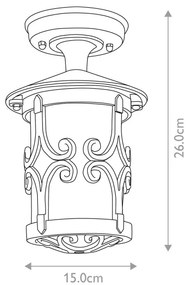 Elstead - Vonkajšie stropné svietidlo HEREFORD 1xE27/100W/230V IP23 čierna