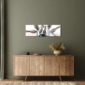 Obraz - Bowling (s hodinami) (90x30 cm)
