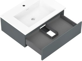 Mexen Orio, kúpeľňová skrinka 70 cm s umývadlom Otis, 1 zásuvka, grafitová matná/biela matná, 91A10-07023-1-BF66-W18M01