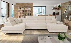 Rohová sedacia súprava Alan U (krémová)