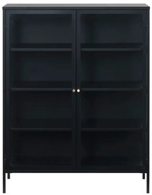 Čierna kovová vitrína 110x140 cm Carmel – Unique Furniture