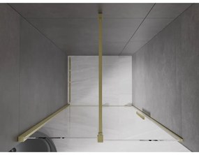 Mexen Velar, posuvné dvere do otvoru 90x200 cm, 8mm číre sklo, zlatá matná, 871-090-000-01-55