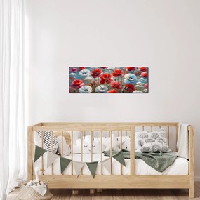 Obraz - Pole vlčích makov (s hodinami) (90x30 cm)
