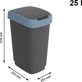 Odpadkový kôš z recyklovaného plastu 25 l Twist - Rotho