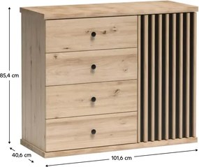 KOLI C-5 komoda, remeselnícky dub