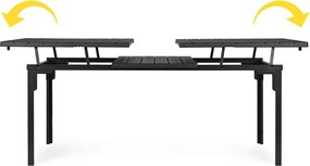 MultiGarden Skladací záhradný stôl 180-240 cm až pre 12 osôb HDPE oceľ sivá MultiGarden