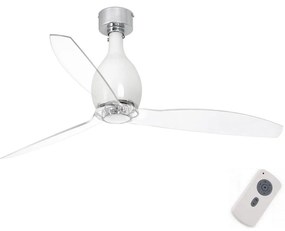 FARO 32020 - Stropný ventilátor MINI ETERFAN biela/číra pr. 128 cm + diaľkové ovládanie
