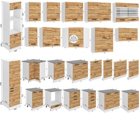 Kuchynská skrinka Belini Premium Full Version nad digestor 60 cm dub wotan Wood
