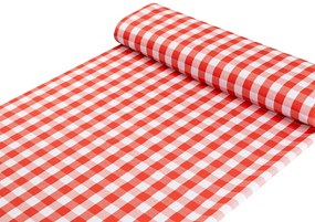Biante Teflónový behúň na stôl TF-071 Červeno-biela kocka 20x120 cm
