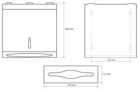 Sapho, Zásobník na papierové uteráky 285x265x105mm, brúsená nerez, XP052