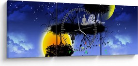 Obraz - Reflekcia rovnováhy (s hodinami) (90x30 cm)