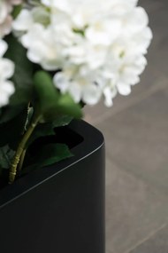 Hrantík MAXI ROUND, sklolaminát, šírka 80 cm, s kolieskami, čierny mat