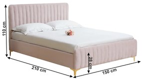 Manželská posteľ 140 cm Karilla (ružová) (s roštom). Vlastná spoľahlivá doprava až k Vám domov. 1017199