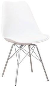 Jedálenská stolička Tamora - biela / chróm