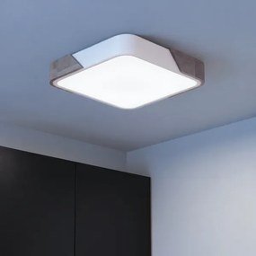 Brilagi - stmievateľné LED svietidlo PILANA LED/48W/230V dub/biela 42x42 cm + diaľkový ovládač