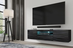 TV stolík/skrinka Aurora 150 (sahara čierna) (s LED osvetlením). Akcia -21%. Vlastná spoľahlivá doprava až k Vám domov. 1124867