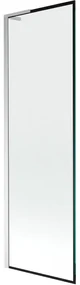 Mexen Next L, 1-krídlová vaňová zástena 60 x 150 cm, 6mm číre sklo-čierny vzor, chrómový profil, 895-060-000-03-70-01