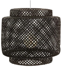Atmosphera - Luster na lanku LIBY 1xE27/40W/230V bambus/čierna