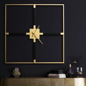 Dekoračné kovové nástenné hodiny v modernom štvorcovom štýle