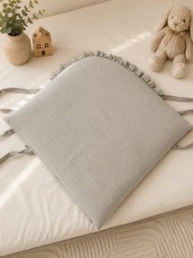 Obliečka na zavinovačku mušelín sivá 73x73 cm | Zips + 3x viazanie Veľkosť: 73x73 cm