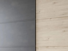 Šatníková skriňa Brüssel, 250 cm, kamenný dub/šedá