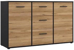 Komoda Mokkaro 2D3S čierna/dub catania