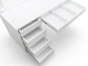 Toaletný stolík Velinio XL 120 cm - biela