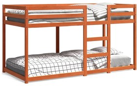 Poschodová posteľ voskovo hnedá 75x190 cm borovicový masív 844830