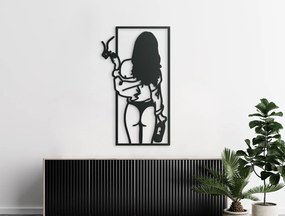 drevko Abstraktný obraz Žena s vínom Rozmer obrazu: 44,5 x 25,5 cm, Farba dekorácie: Čierna