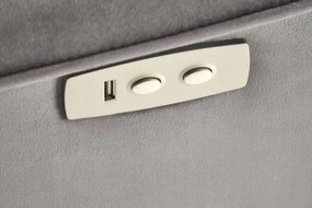 Masážne kreslo Semir s ovládačom a USB portom popolavo sivé