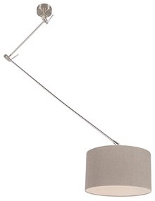 Závesná lampa oceľová s tienidlom nastaviteľná 35 cm stará šedá - Blitz I.