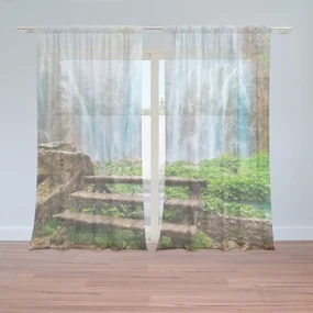 Sablio Záclony Posedenie pri vodopáde: 2ks 150x250cm