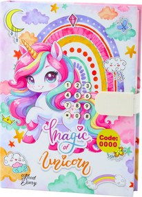 LEAN Toys Roztomilý diár Kódový zápisník Jednorožec Melódie Farebné stránky