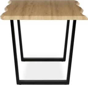 Jedálenský stôl 160x90 cm HT-F4216 OAK divoký dub / čierny
