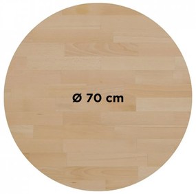 FAMEG BEECH 38 MM - MASÍVNA STOLOVÁ DOSKA Ø 70 cm