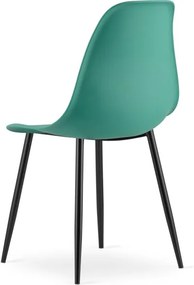Set štyroch jedálenských stoličiek WAT zelený - čierne nohy (4 ks)