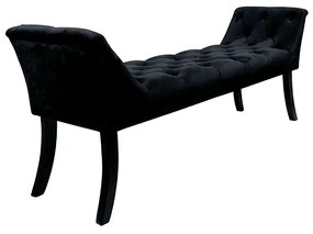 Kondela Dizajnová lavica, čierna Velvet látka/kaučukové drevo, 160 cm, HEMY