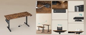 Pracovní stůl Vasagle Memory elektricky nastavitelný hnědý/černý