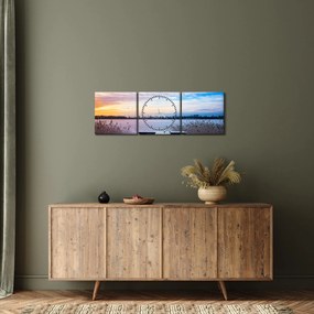 Obraz - Zamrznuté jazero, Ełk, Mazury, Poľsko (s hodinami) (90x30 cm)