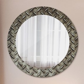 Okrúhle ozdobné zrkadlo Oceľová textúra fi 60 cm