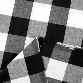 Biante Bavlnený behúň na stôl Olivia OL-004 Čierno-biela kocka veľká 35x140 cm