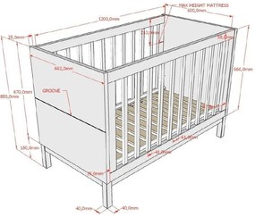 Biela postieľka z borovicového dreva 60x120 cm Eva – Vipack