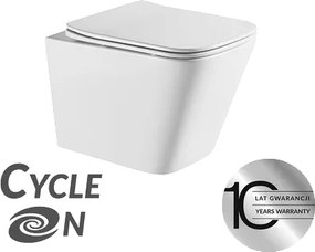 Laveo Závesná WC misa so SoftClose sedadlom Kvadrato CycleOn 2.0 - VMK_610S, biela
