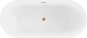 Mexen Flavia, voľne stojaca vaňa 170 x 75 cm, biela, medený prepad, 54031708000-65