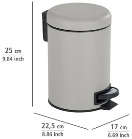 Wenko Pedálový odpadkový kôš Leman 3 l, taupe, 3 l