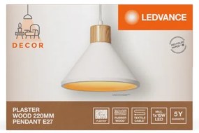 Ledvance - Luster na lanku DECOR PLASTER 1xE27/25W/230V pr. 22 cm sadra biela