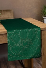 Dekorstudio Elegantný zamatový behúň na stôl BLINK 13 tmavozelený Rozmer behúňa (šírka x dĺžka): 35x180cm