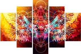 Obraz - Merkaba s krídlami, abstrakcia (150x105 cm)