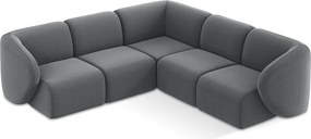 Sivá zamatová rohová pohovka Lani – Makamii